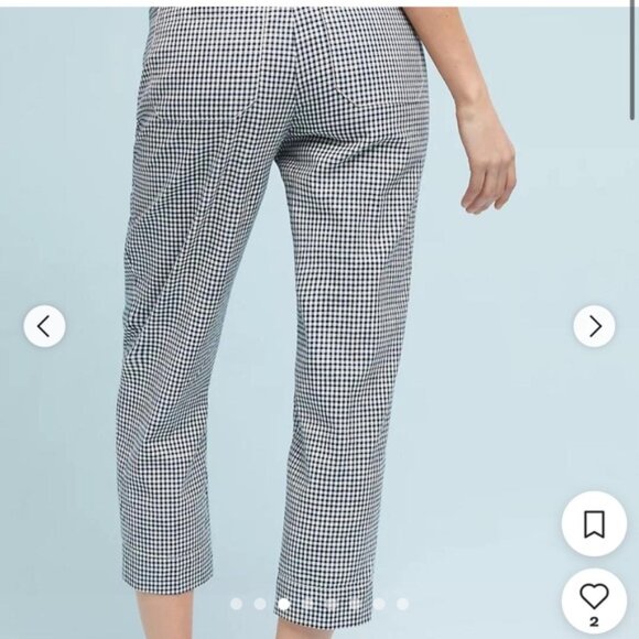 Anthropologie Tie Waist Gingham TrousersCartonnier Size 2 - Picture 16 of 16